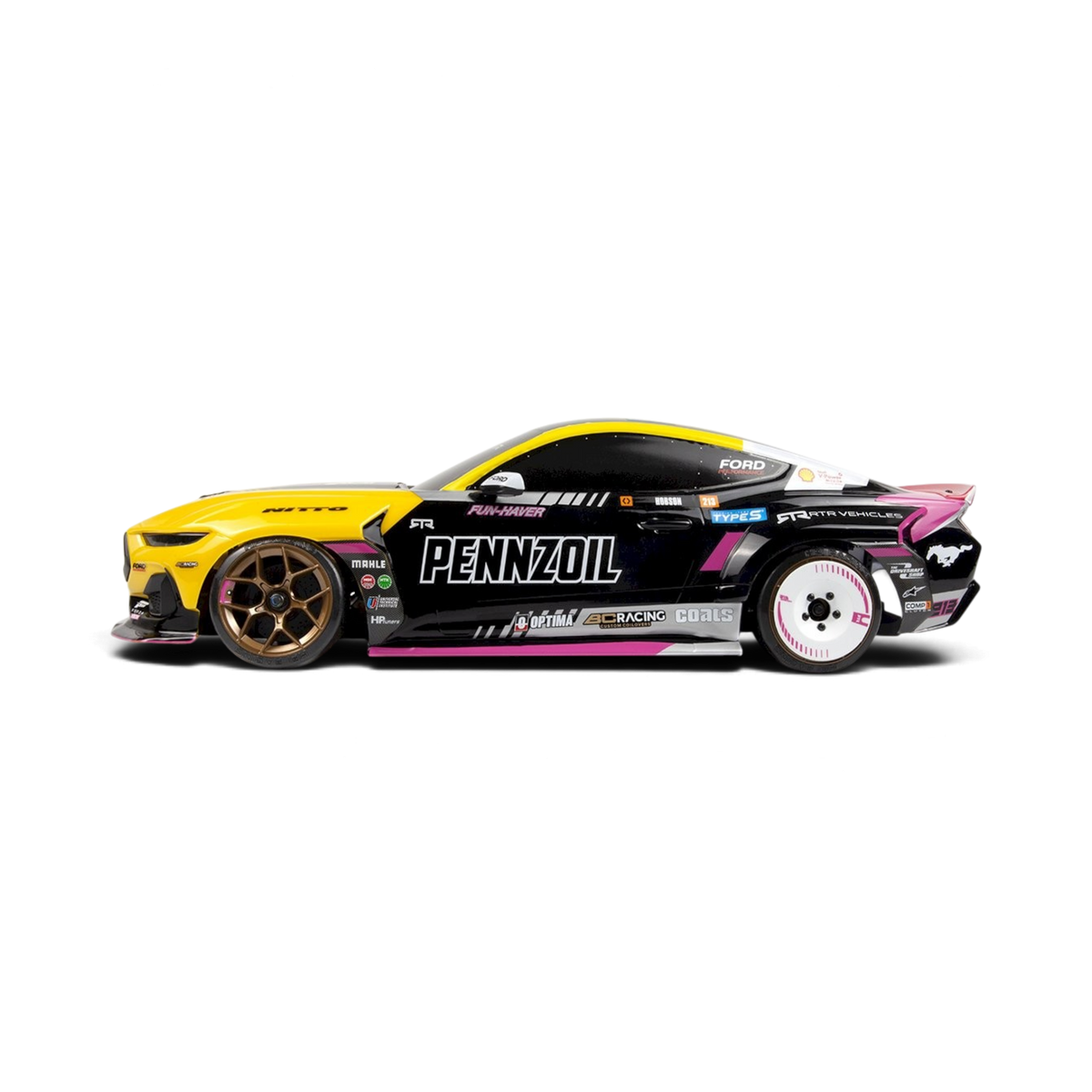 DriftParadiZ Ford Mustang GT RTR S650 Ben Hobson-kaross målad i polykarbonat för RC-bil 1/10