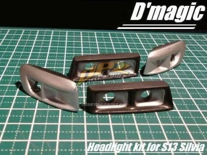 Kit d’éclairage carré pour Nissan Silvia S13, personnalisé par D-magic JP, avec quatre lumières de style carré.