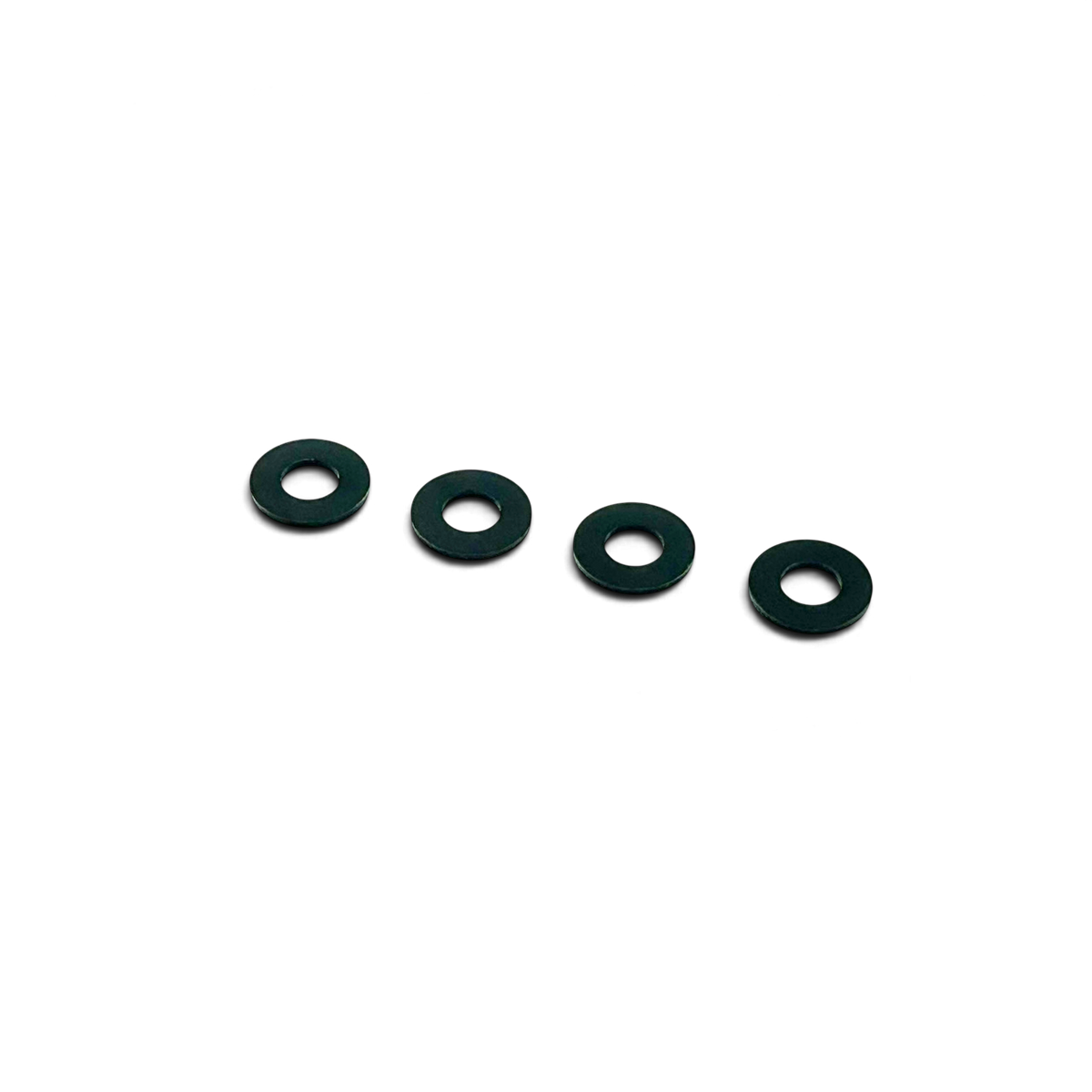 Entretoises de roues SHIBATA de 0,5 mm, pièces détachées pour ajustement précis, montrant les entretoises en plastique blanc.