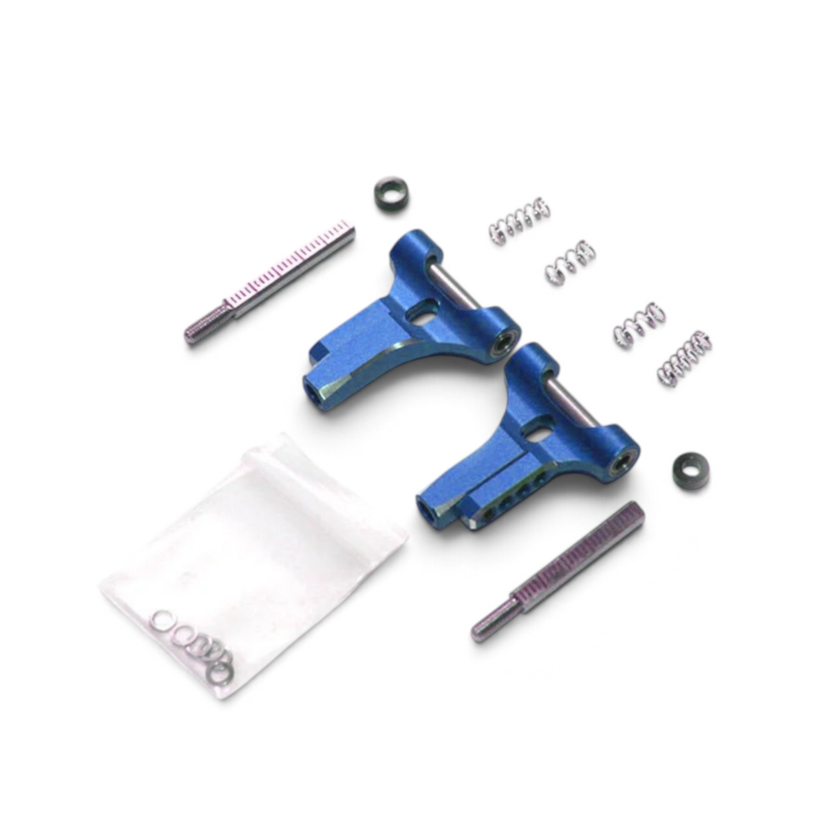 Triangle avant inférieur en aluminium pour moto Shark, marque RhinoRacing, visible avec fixation et structure robuste.