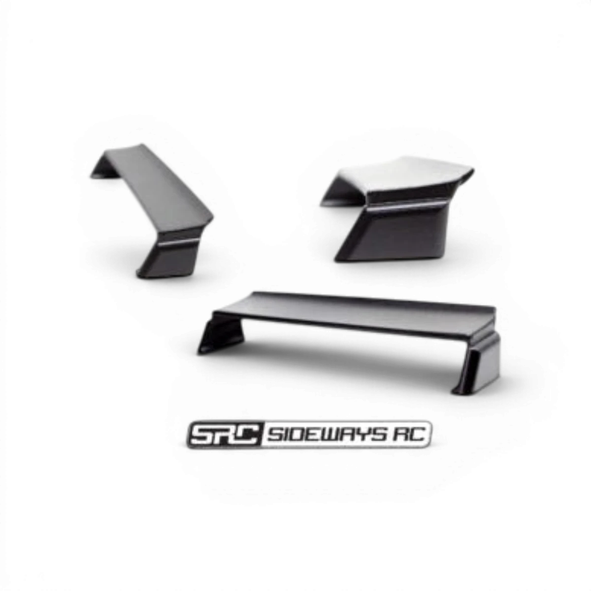 Aileron arrière pour BMW M3 E36, pièce de customisation de la marque Src Sideways RC, visible en noir sur la voiture.