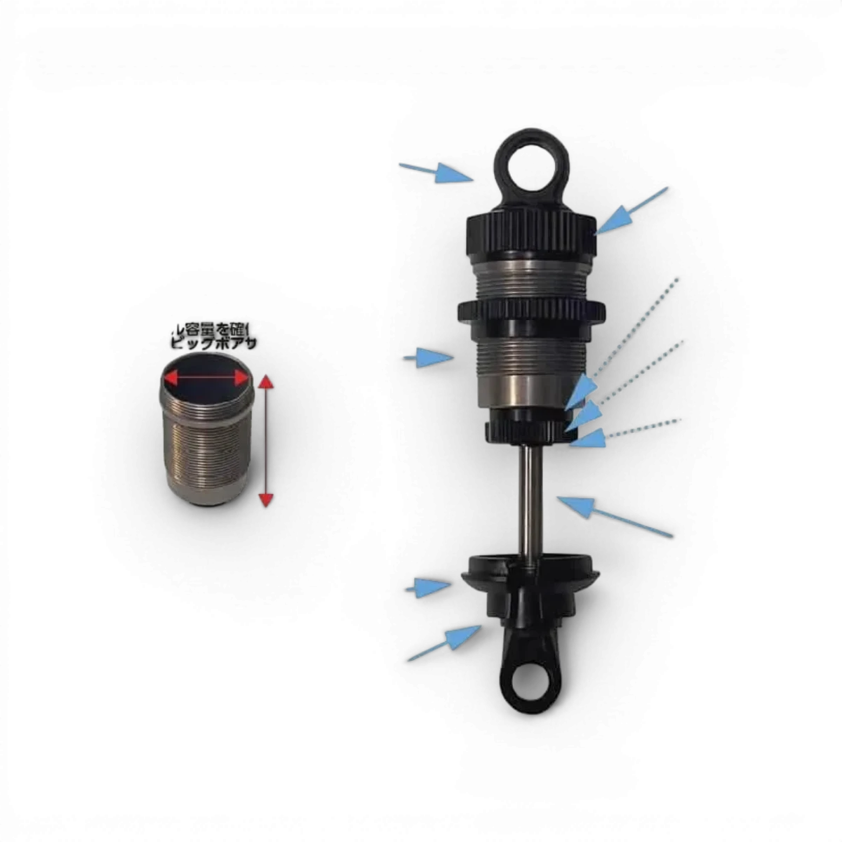 Amortisseurs High Bigbore Premium 26mm de Topline, pièces détachées robustes pour suspension de vélo tout-terrain.