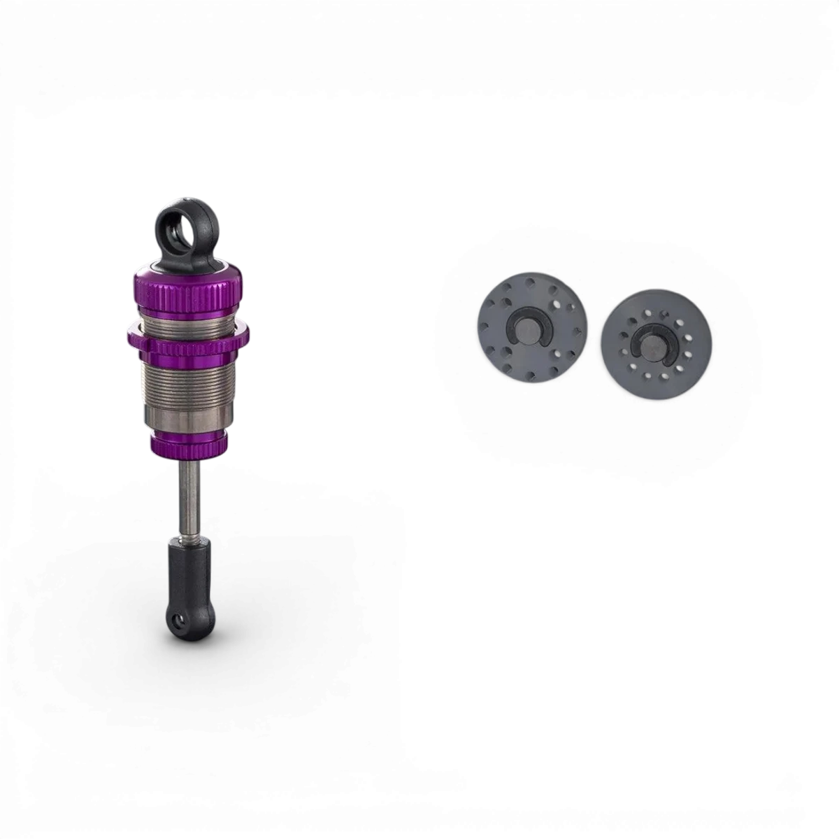 Amortisseurs REVOSHOCK II de Team Axon, pièce détachée pour vélo, montrés en gros plan, noir avec détails techniques visibles.