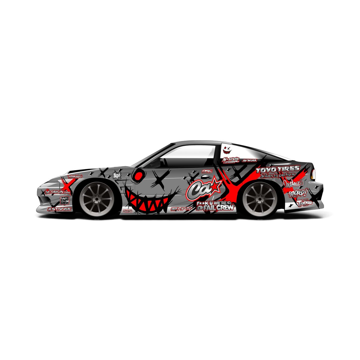 Autocollant de décoration complète CA Wild de Black Drift Stickers, design noir pour personnaliser un véhicule.