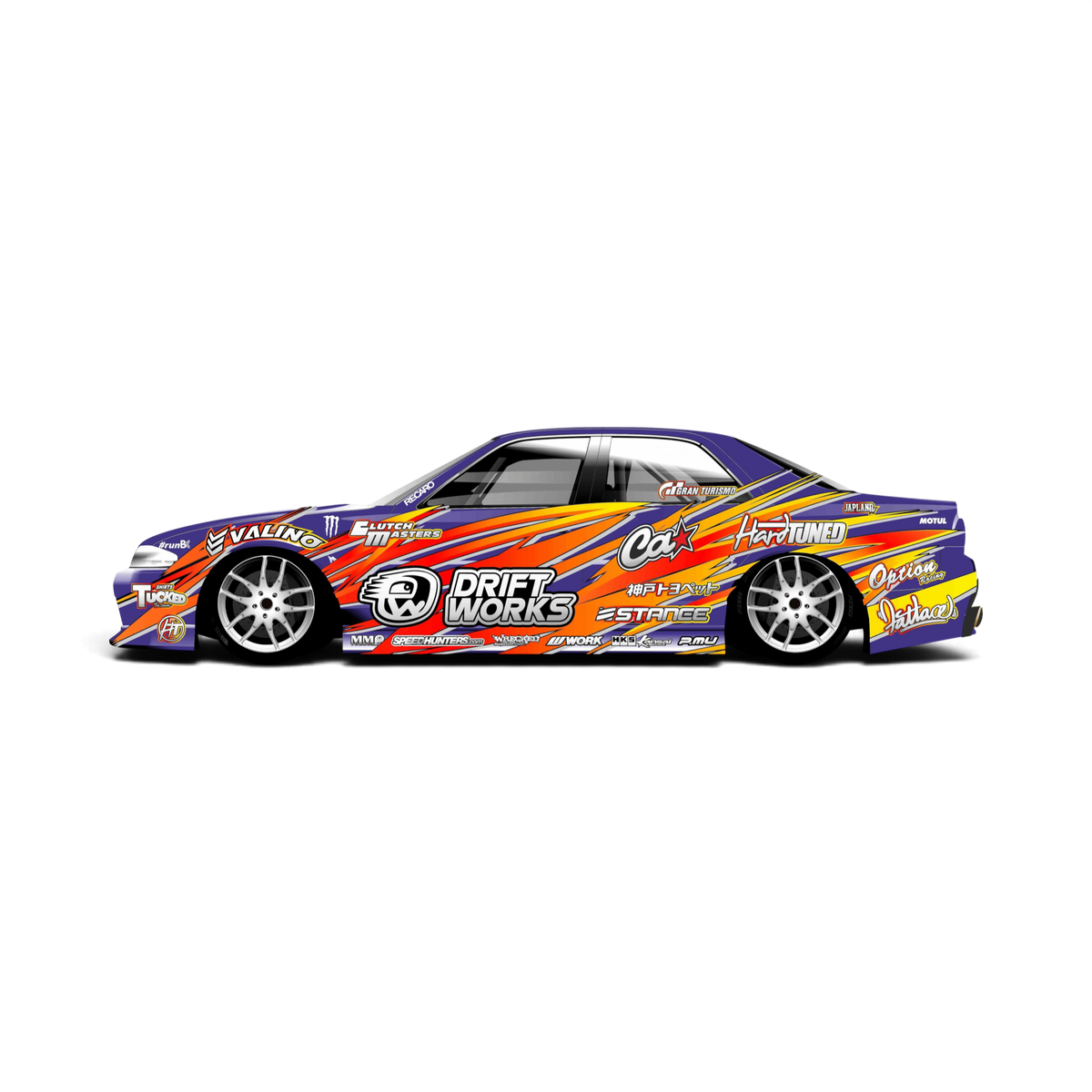 Autocollant de décoration complète Black Drift Stickers pour personnaliser véhicules avec design drift en noir.