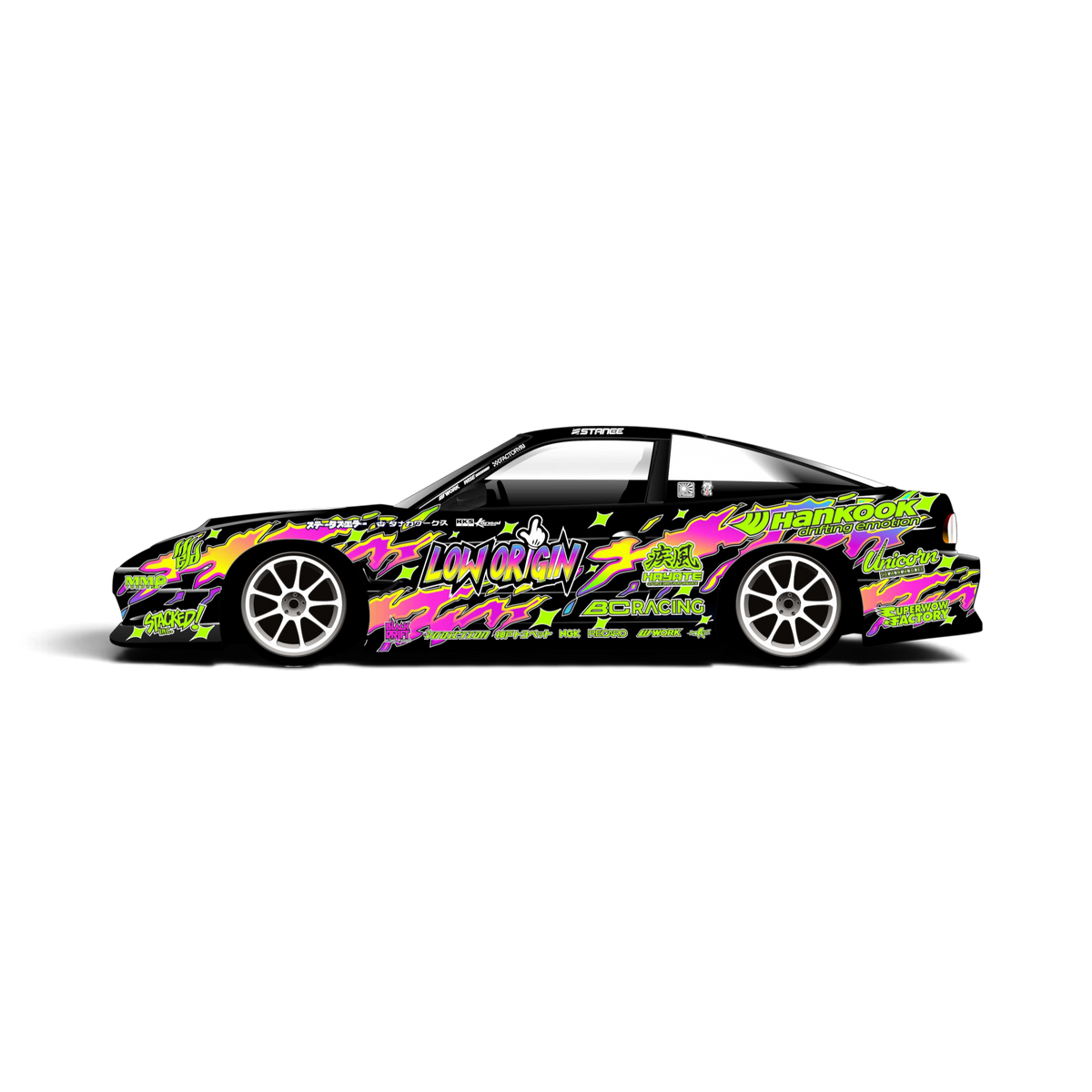 Autocollant décoration complète Low Origin 5 par Black Drift Stickers, design noir pour personnaliser votre véhicule.