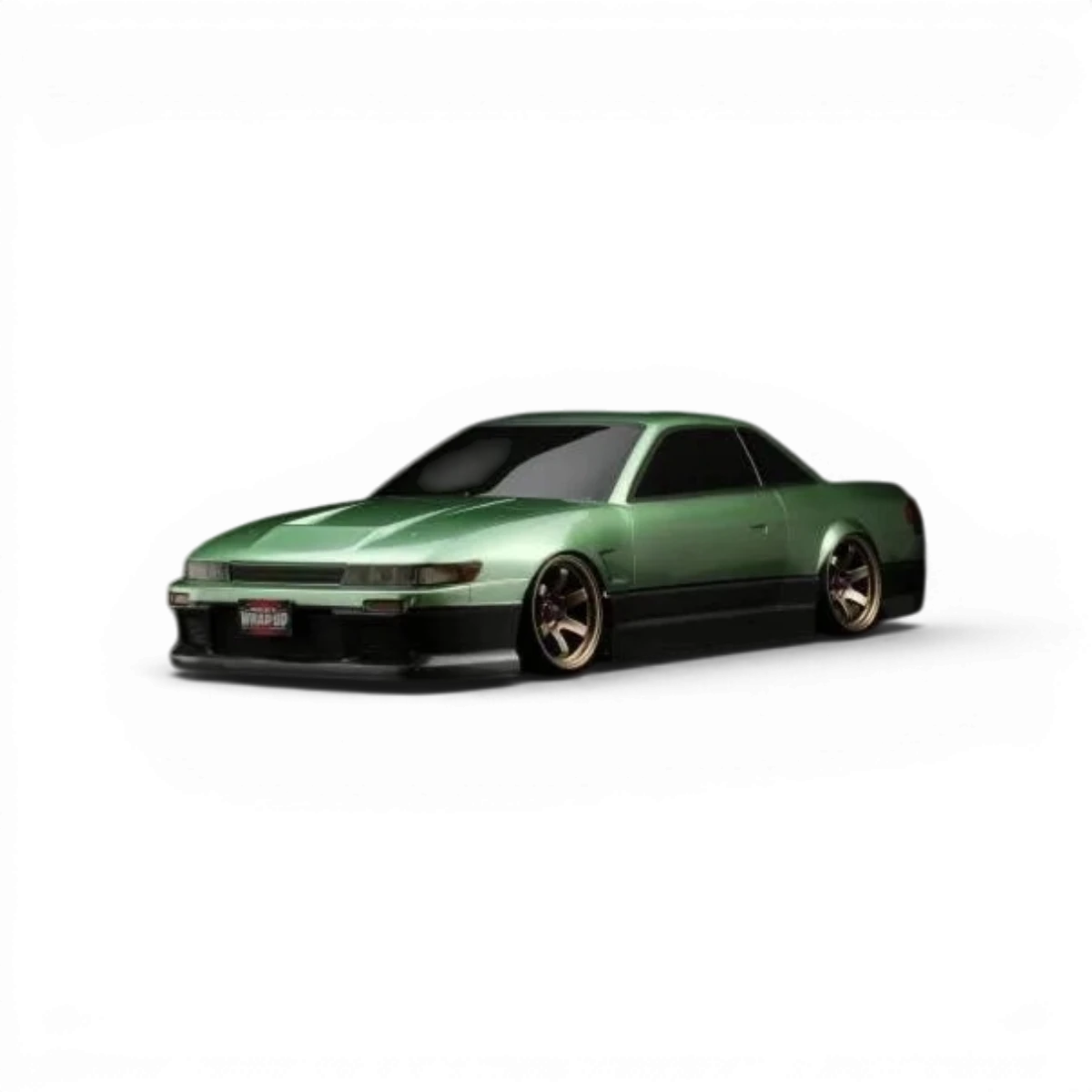 Autocollants 3D pour Yokomo Silvia S13, détail extrême avec lentille carrée, marque Wrap-UP Next, décor pour voiture.
