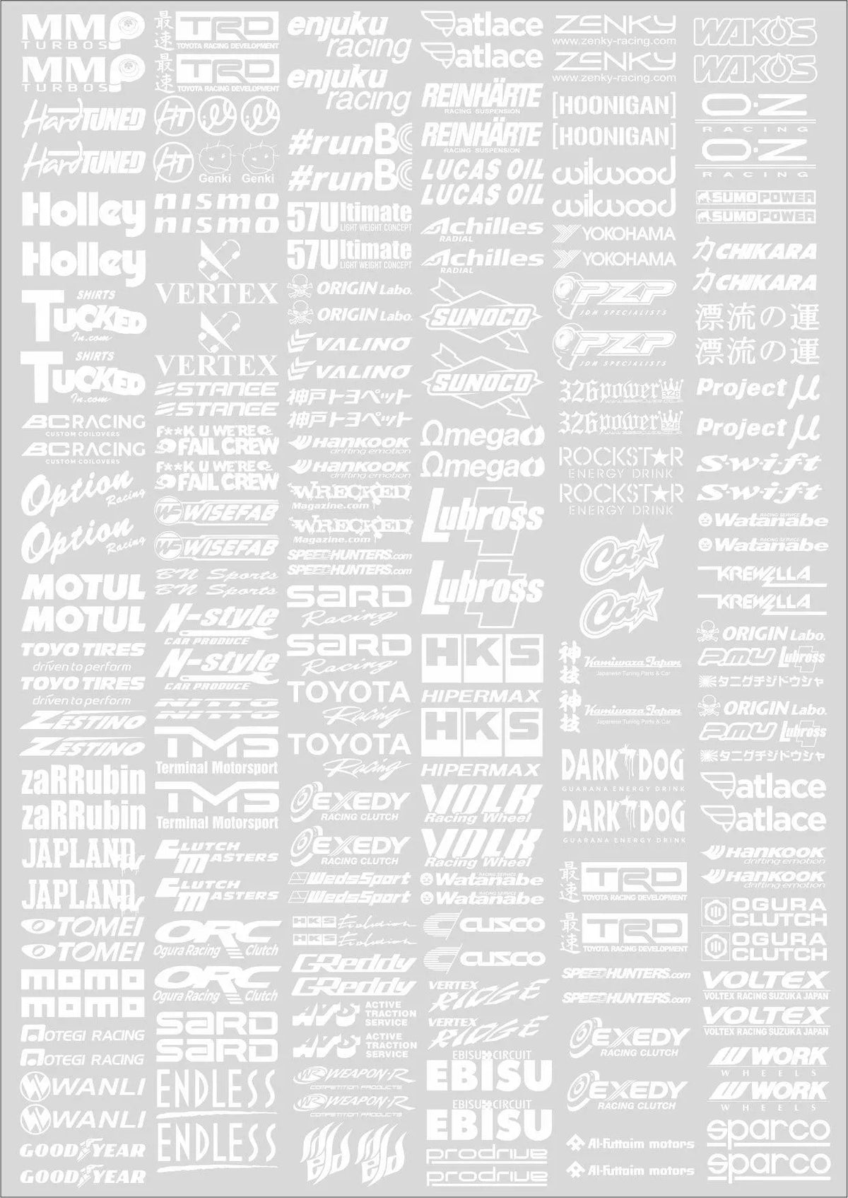 Autocollants sponsors Black Drift Stickers, lot de 27 stickers noirs pour sponsor de voiture ou moto, design dynamique.