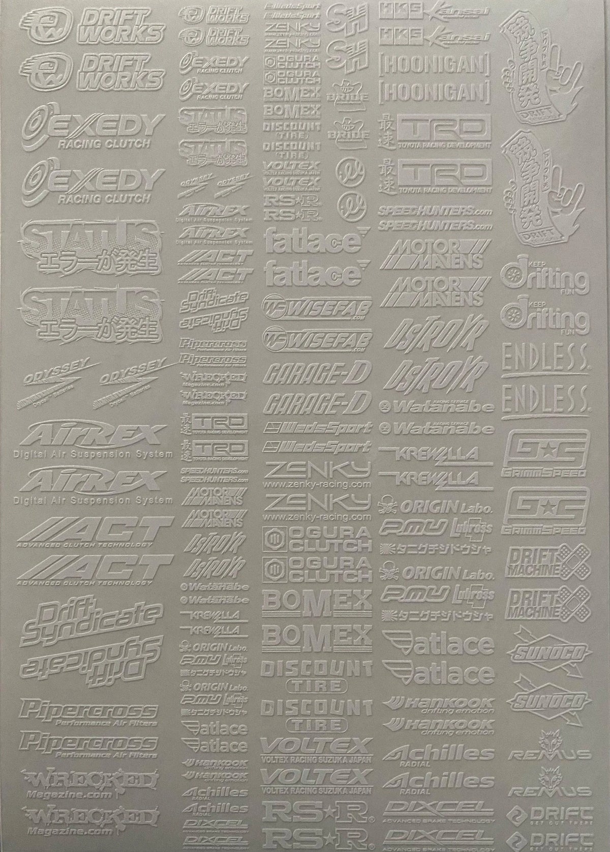 Autocollants sponsors petits de la marque Black Drift Stickers, ensemble de 4 stickers noirs pour voiture ou moto.