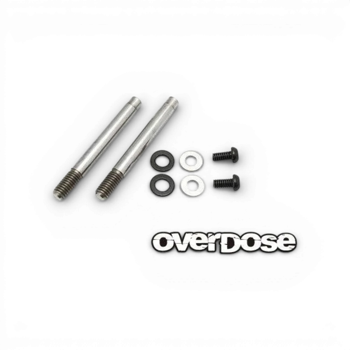 Axe d'amortisseur de 28mm pour suspension HG Shock Overdose, pièce détachée pour RC, visible en vue rapprochée.