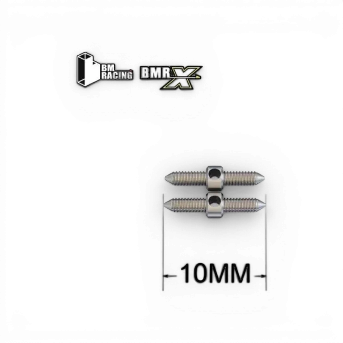 Biellettes de 10mm pour 1/24, marque BM Racing, vue détaillée des pièces en métal pour modélisme RC.