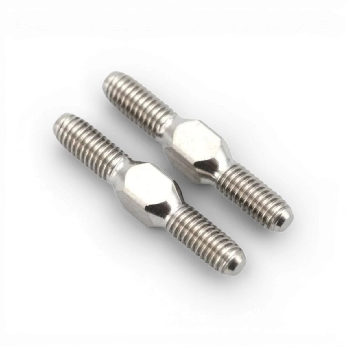Biellettes en titane de 20mm pour pièces détachées Team Yokomo, légères et résistantes, visibles en image.