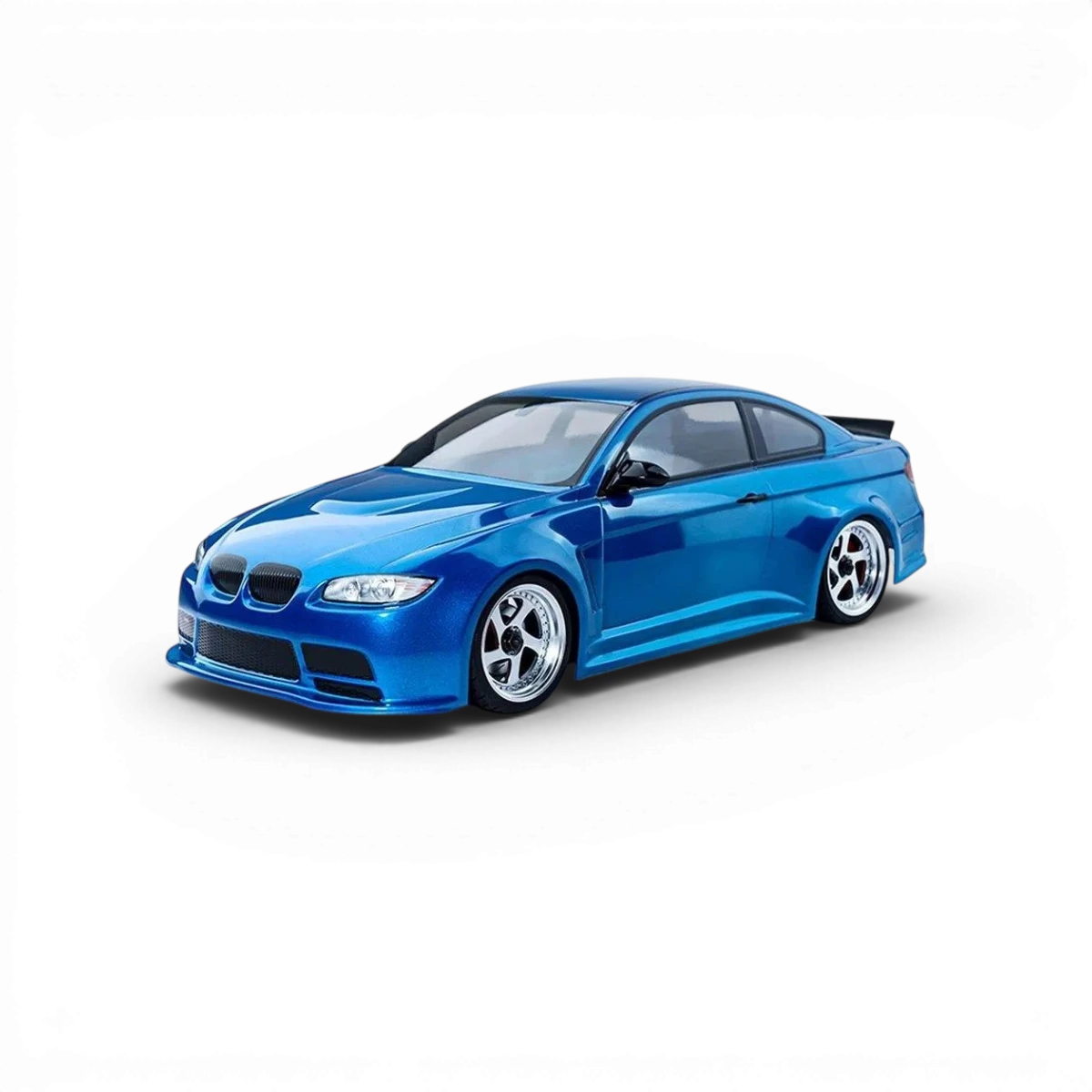 Carrosserie BMW M3 e92 de Max Speed Technology, finition détaillée, vue de côté d'une voiture sportive allemande.