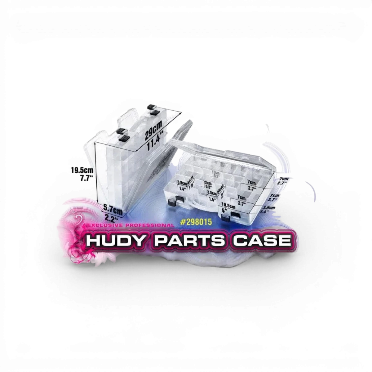 Boîte de rangement double face Hudy, 290x195mm, accessoires pour organisation et stockage.