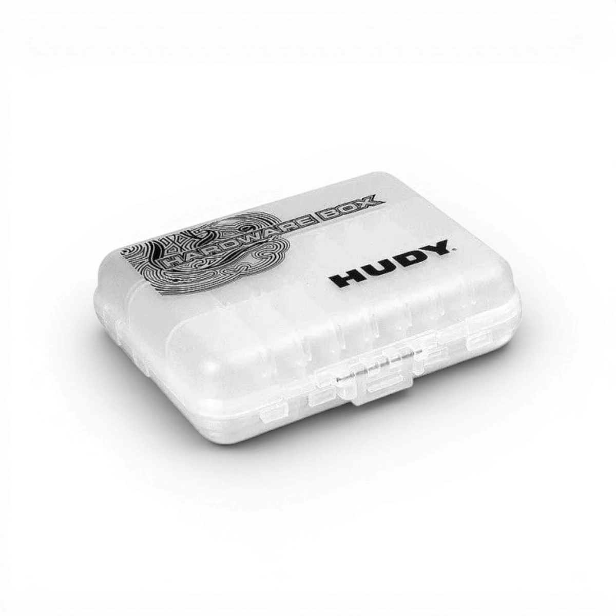 Boîte de rangement double face petite Hudy, accessoires pratique avec compartiments pour organisation efficace.
