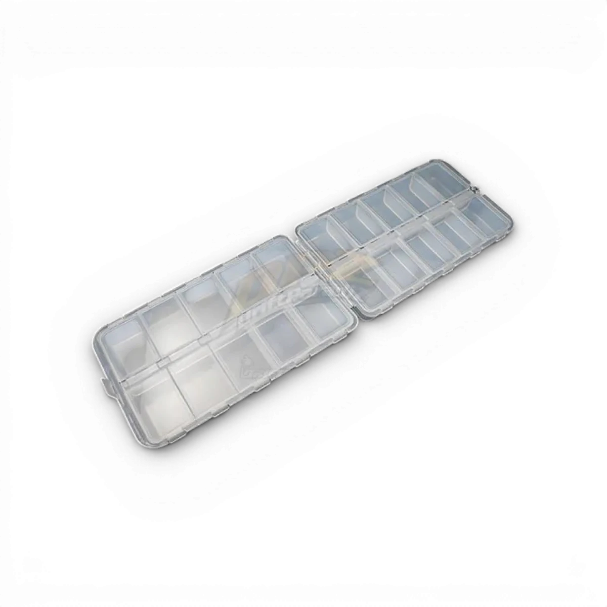 Boîte de rangement double face Yeah Racing en plastique pour organiser outils et pièces, avec compartiments amovibles.