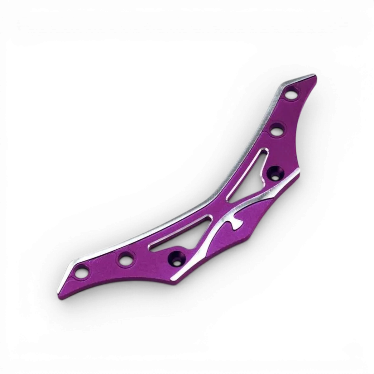 Support de pare-chocs en aluminium violet pour voiture RC Team Yokomo, pièce détachée robuste et légère.