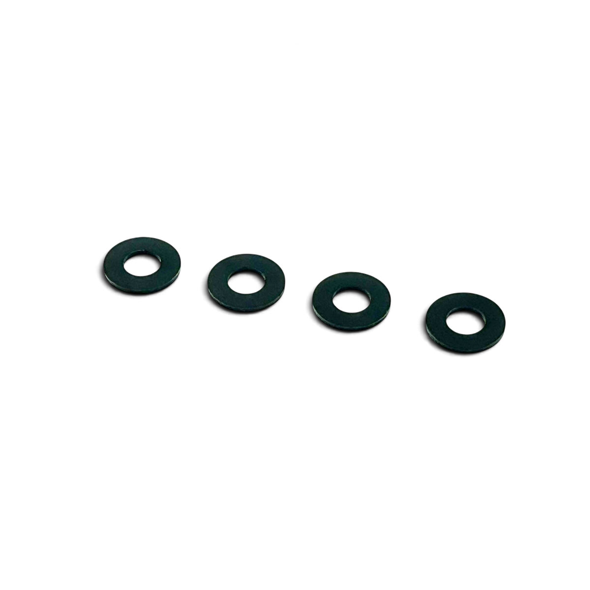 Entretoises de roues SHIBATA 1,0 mm, pièce détachée pour véhicules, montrant les petites rondelles en métal.