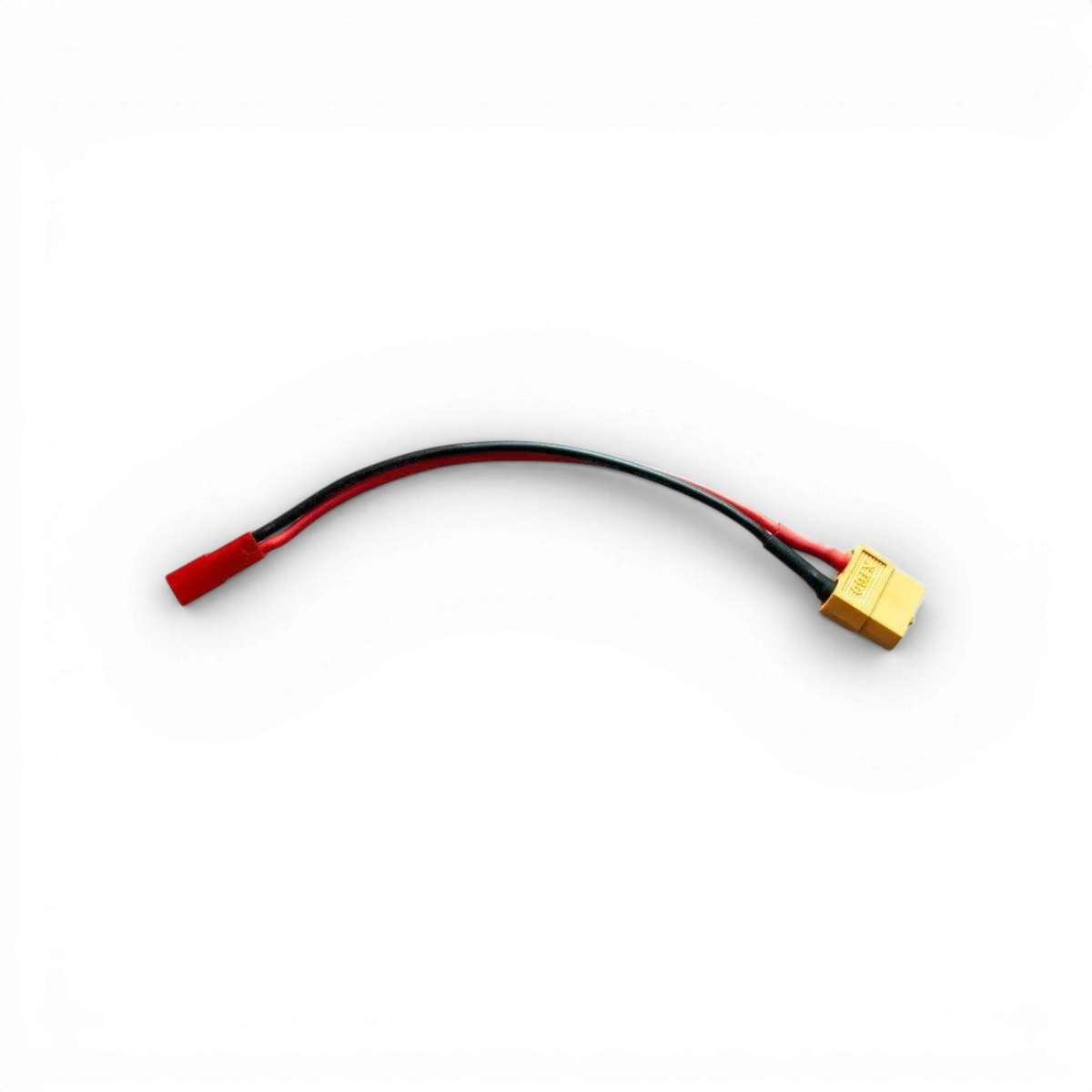 Câble de charge XT60 vers JST de la marque beez2b pour électronique, connecté et isolé avec fiche XT60 et JST.