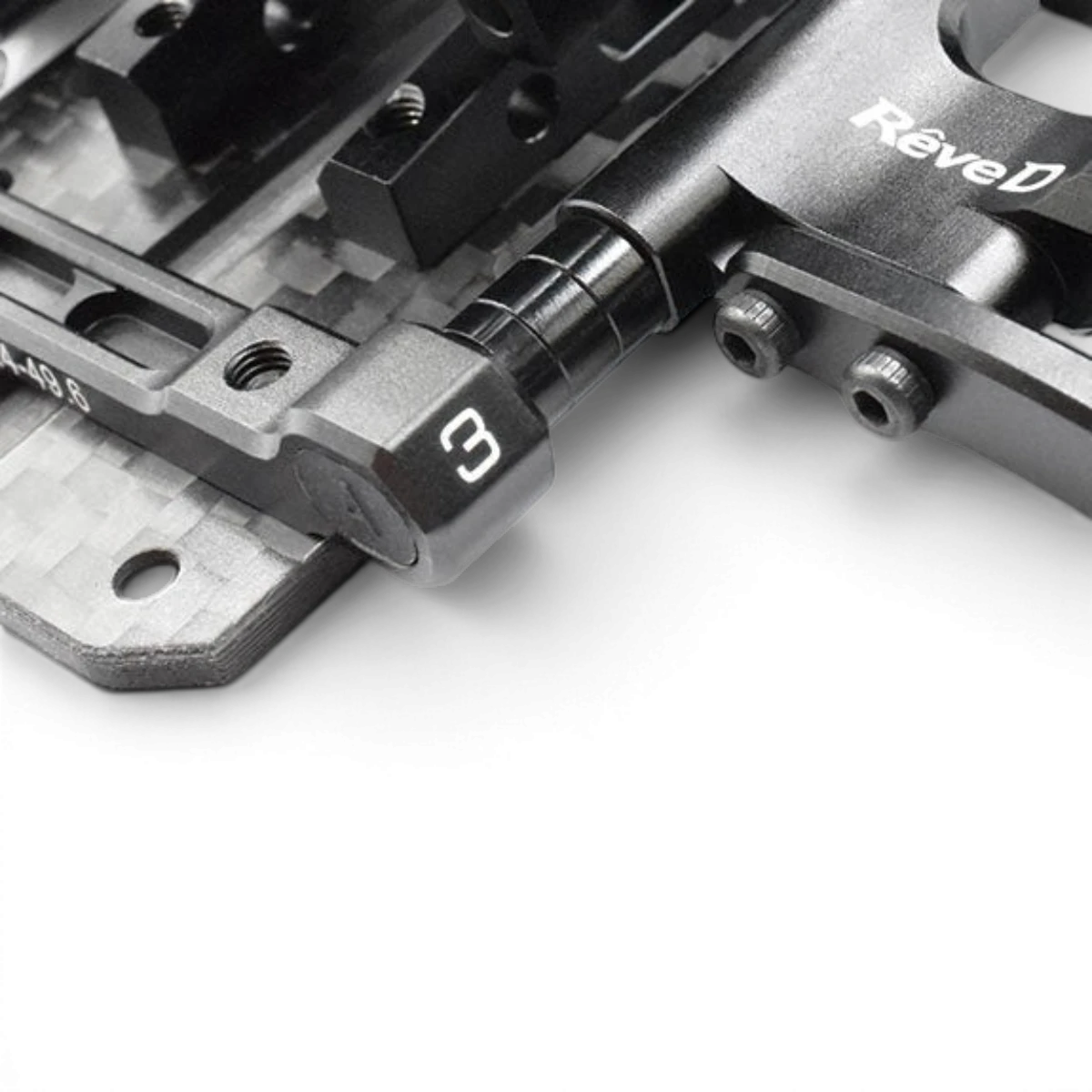 Ensemble de 8 cales en aluminium 3x6x0,5 cm, pièces détachées de la marque Team Reve D, pour ajustements précis.
