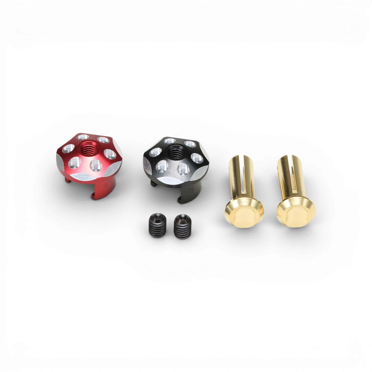Capuchons en aluminium et prise de batterie Racing Performer PK 4mm de Team Yokomo pour électronique.