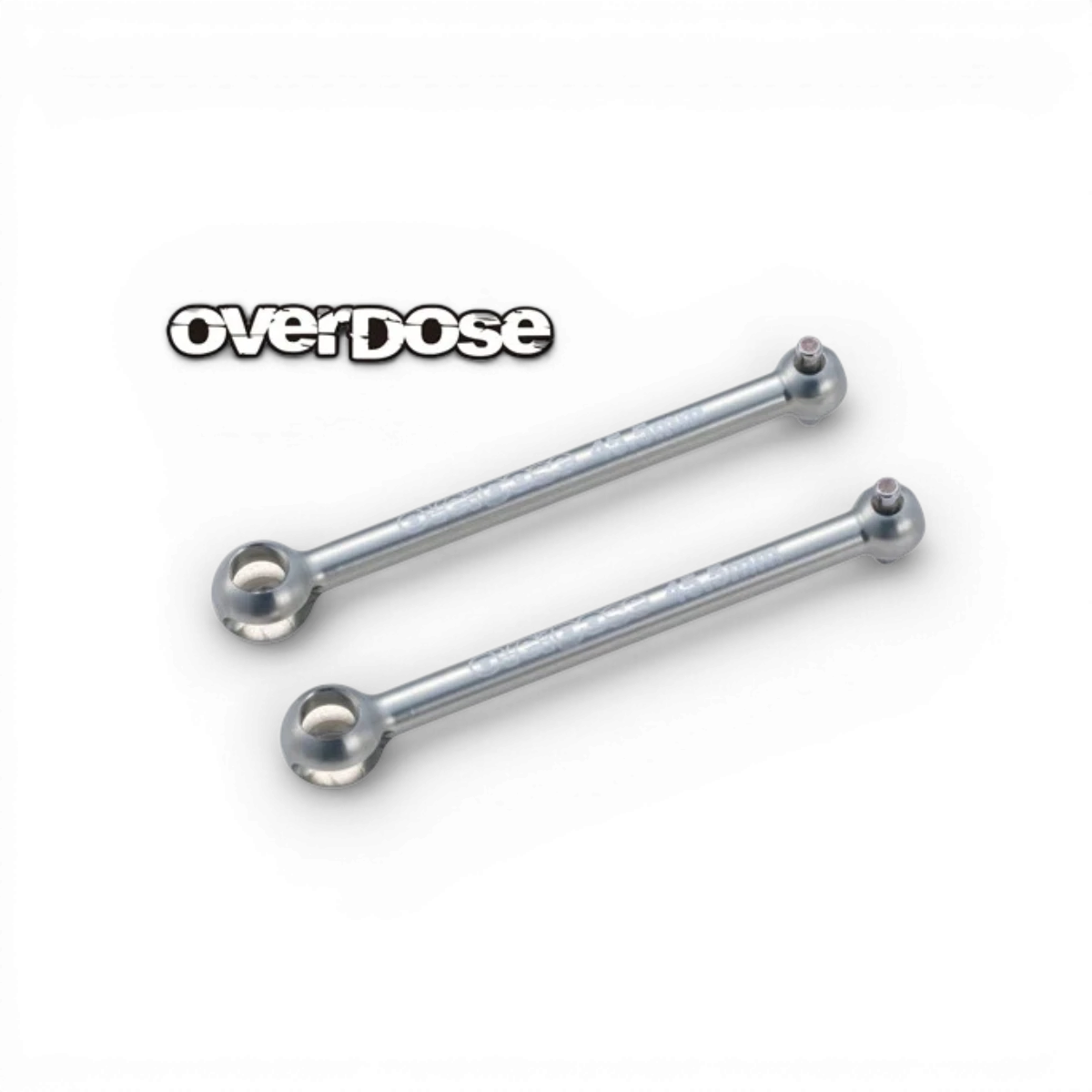 Cardan en aluminium ultra léger de 45,5 mm pour pièces détachées, marque Overdose, visible avec ses composants métalliques.