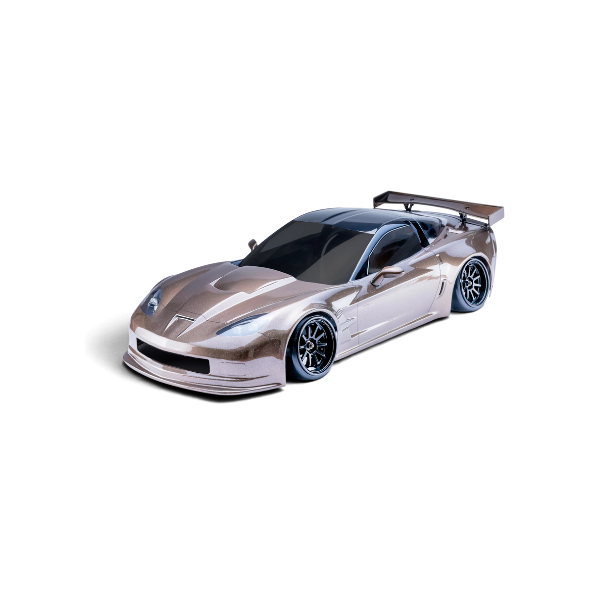 Carrosserie Corvette GT2 en plastique pour voiture télécommandée, modèle Team Reve D, vue détaillée.