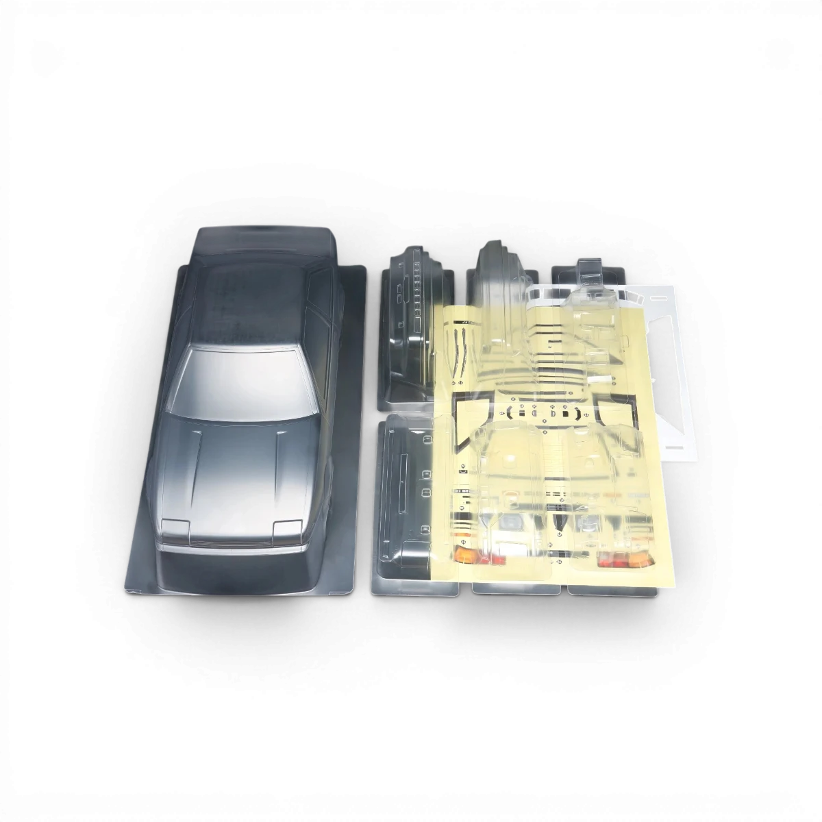 Carrosserie Toyota AE86 Trueno T2 de Team Yokomo, vue détaillée de la carrosserie pour voiture RC.