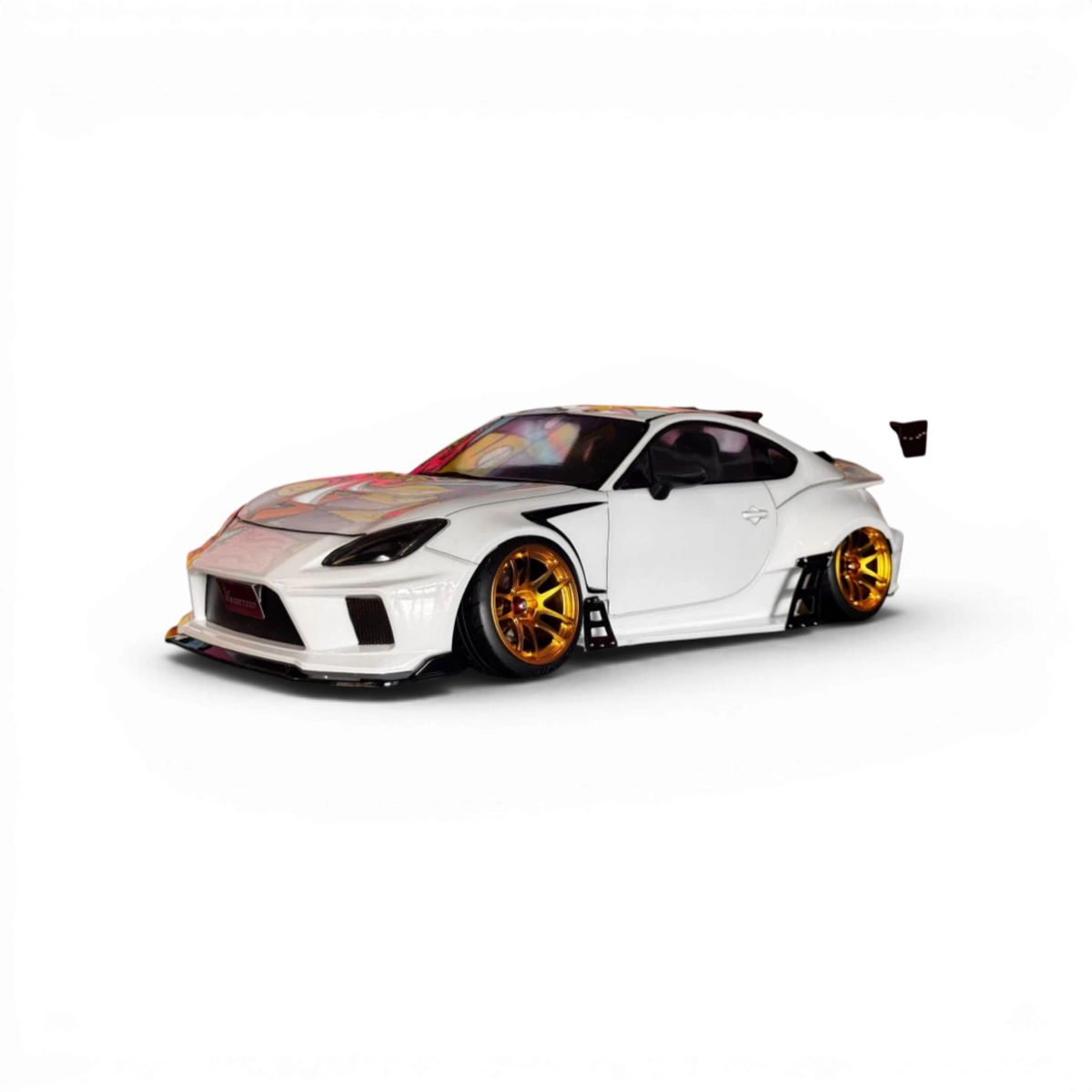 Carrosserie Toyota GR86 Naoki Nakamura Street Ver pour voiture RC, marque Addiction RC Design, vue de face avec détails colorés.