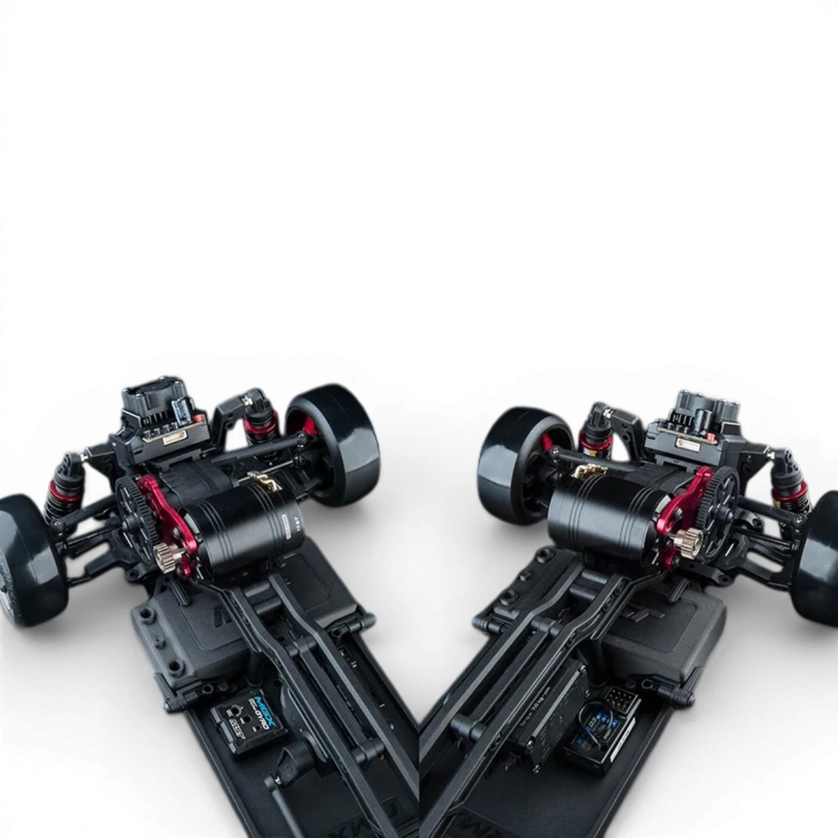 Châssis RC Drift RMX 4 Classic Kit de Max Speed Technology, chassis pour voiture radiocommandée de drift, en plastique noir.