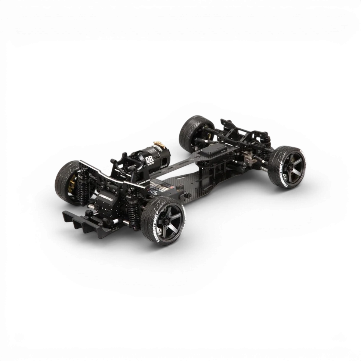 Châssis kit RC Drift SHIBATA GRK5R en plastique, vue détaillée du châssis pour voiture télécommandée.