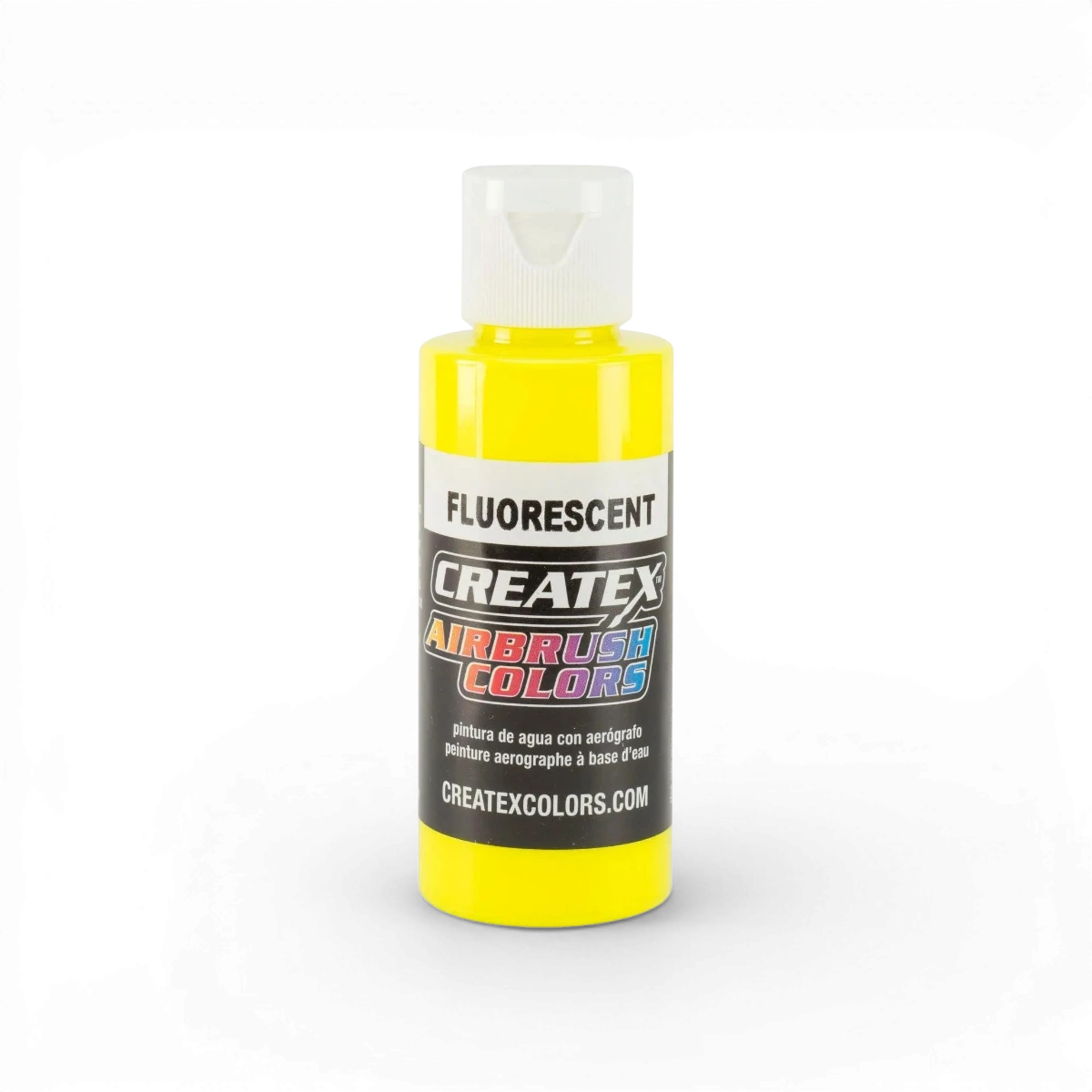 Aquarelle fluorescent classique jaune Createx Colors, tube de peinture à l'huile ou acrylique brillante et lumineuse.