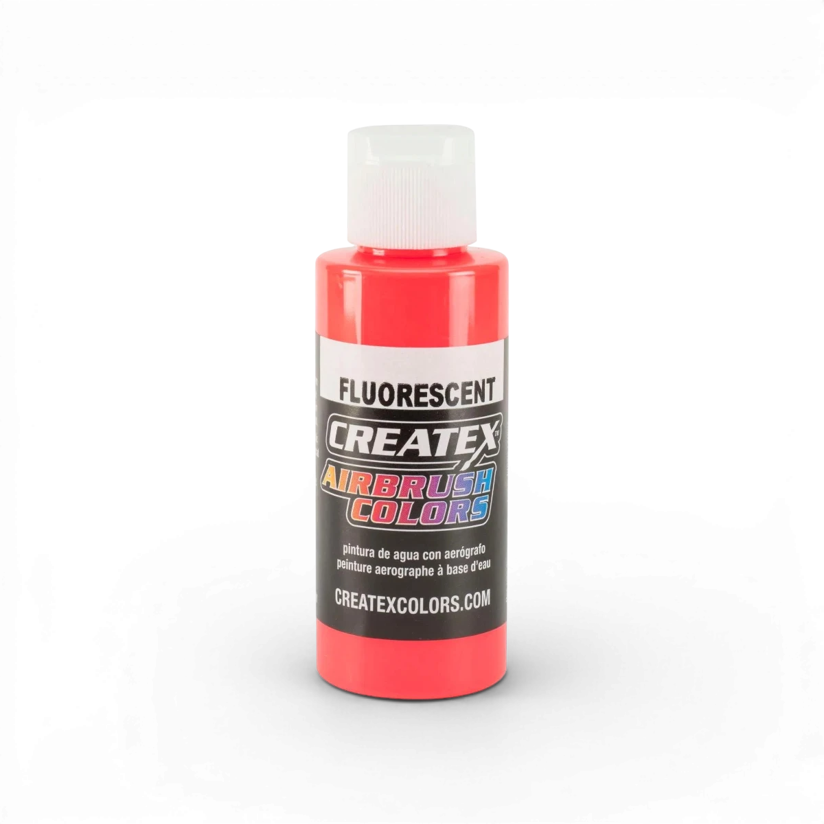 Peinture fluorescente rouge Classic Fluorescent de Createx Colors, en tube, pour art et décoration.