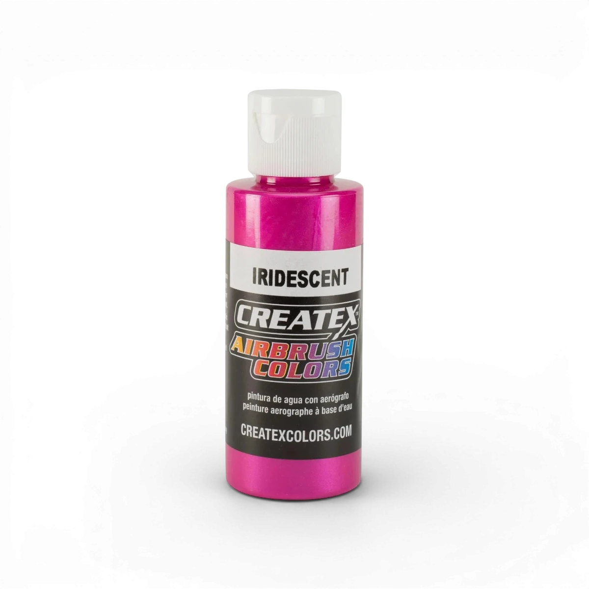 Pot de peinture Createx Colors Classic Iridescent Fuchsia avec fini irisé brillant.