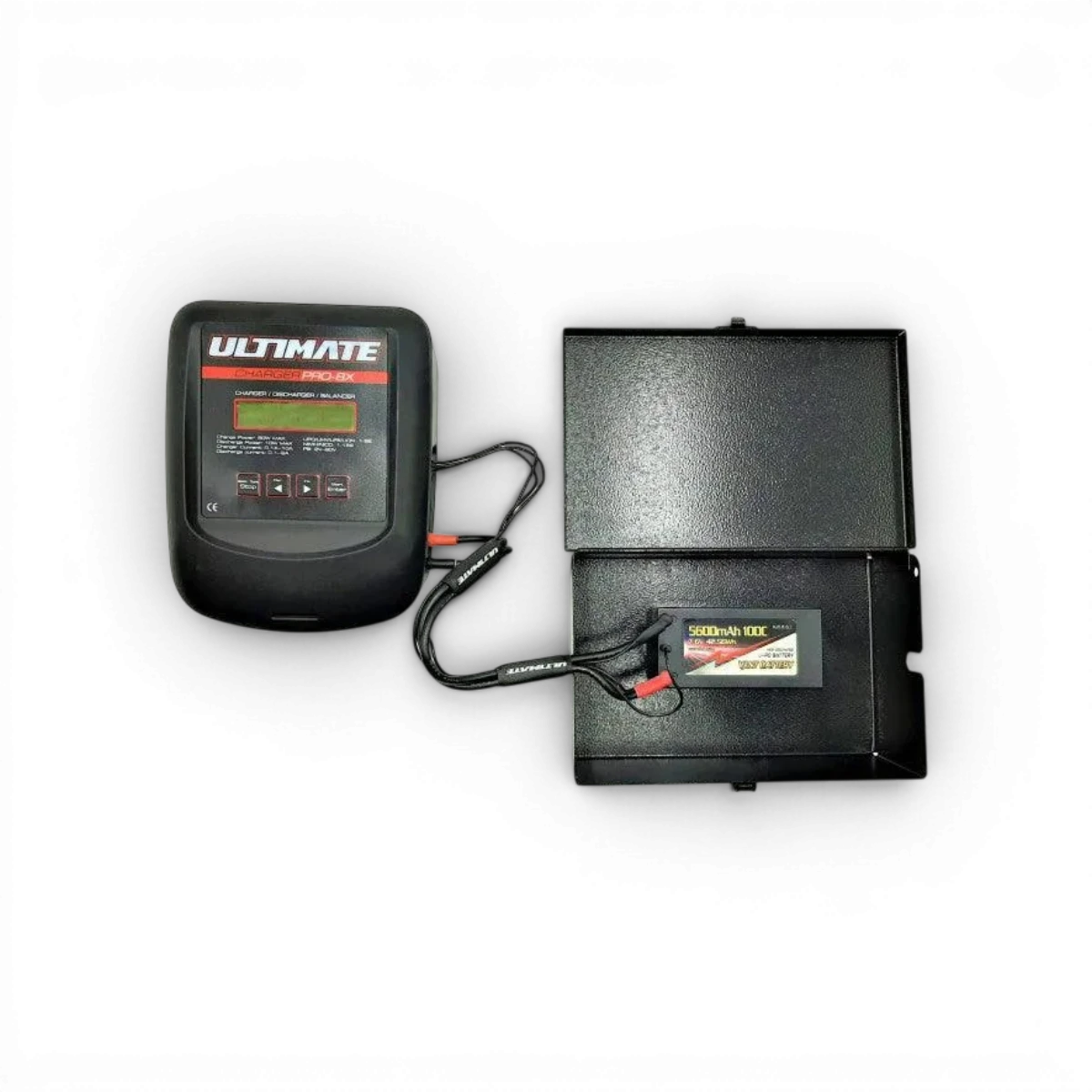 Coffret de charge Lipo Hudy, boîte électronique en plastique de 185x120x65mm pour batteries RC, couleur noire.
