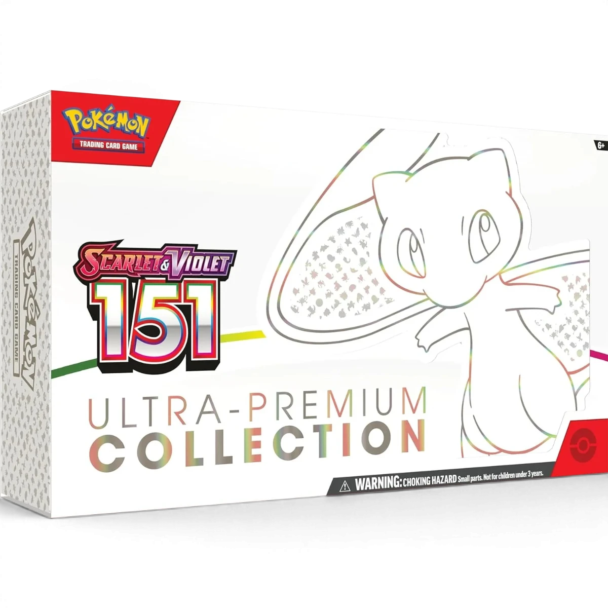 Coffret Pokémon en anglais UPC premium SV2A 151 avec Mew, produit par DriftParadiZ, contenant cartes Pokémon rares et collection.
