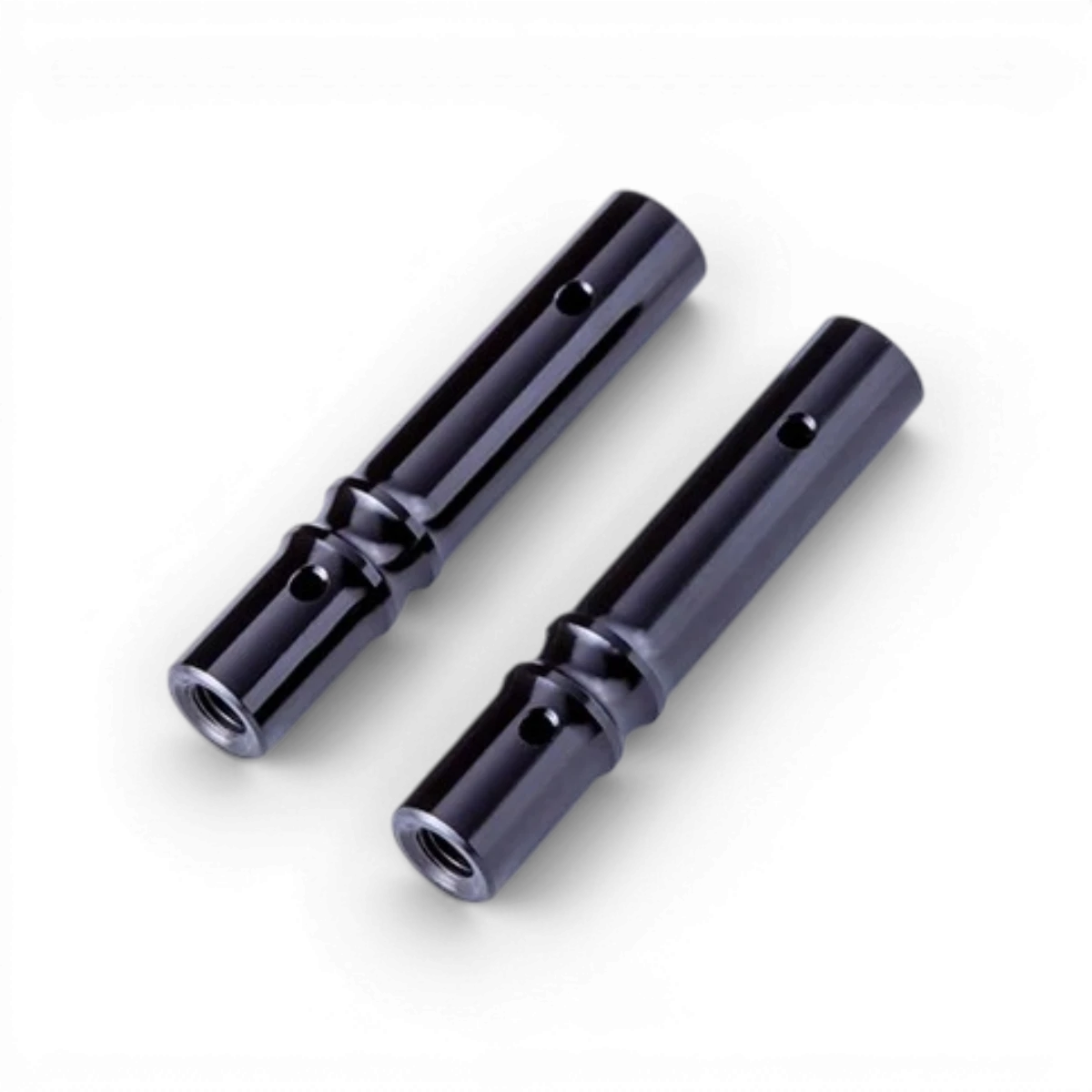 Colonnettes en aluminium Φ6 × 28 mm de la marque Team Reve D, montrant la surface lisse et la finition métallique.