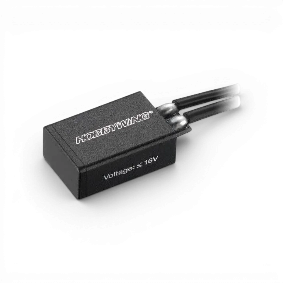Condensateur pour variateur Hobbywing Xerun, composant électronique noir avec connexions visibles.