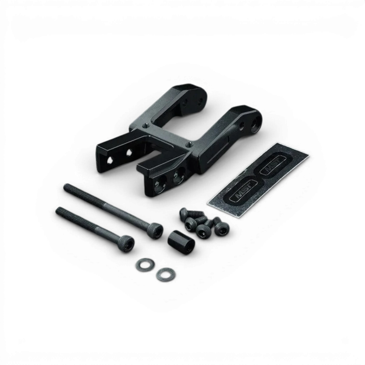 Connecteur platine supérieur intégré en aluminium noir pour pièces détachées Max Speed Technology, visible avec finition élégante.