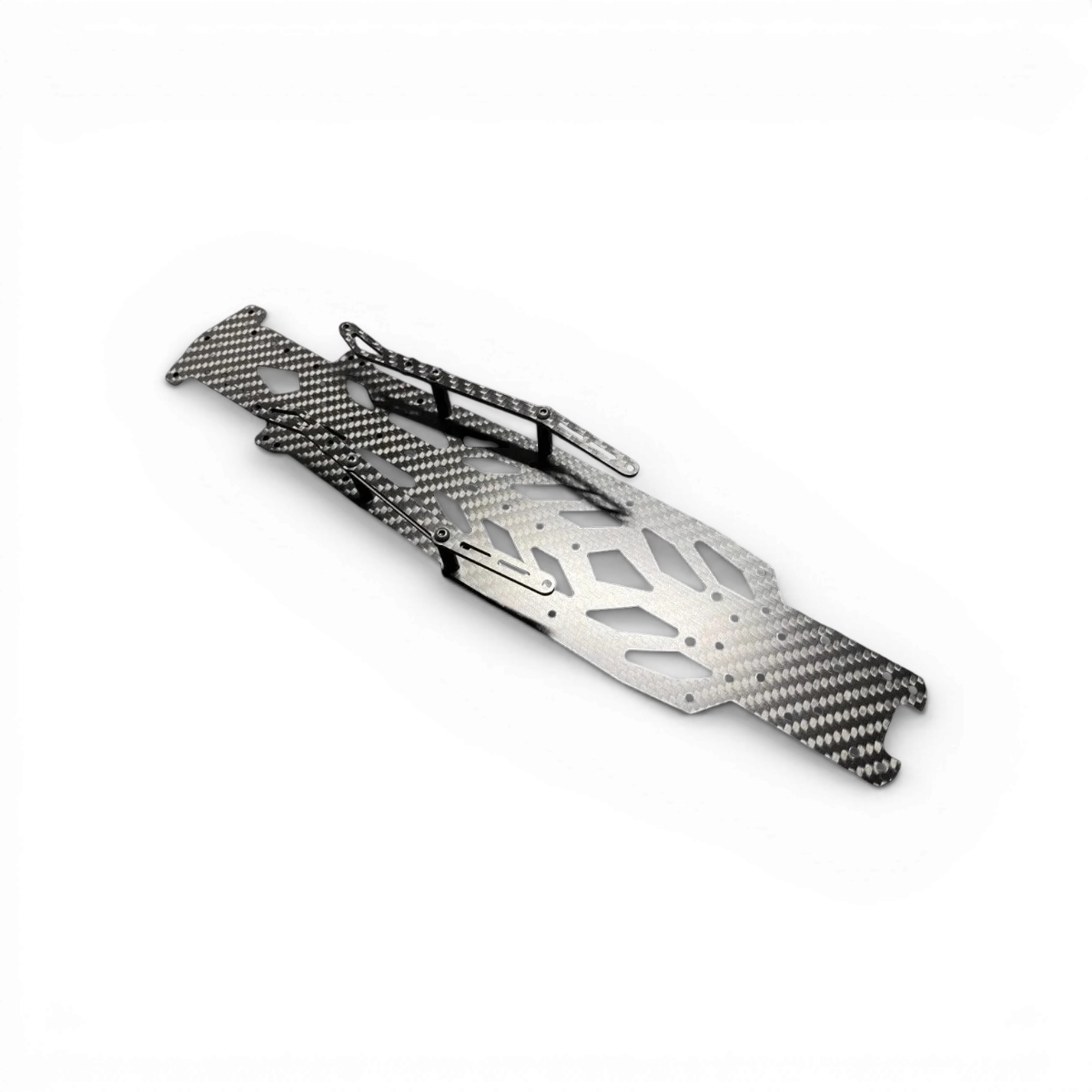 Conversion carbone V1.0 RDX de TEAM AD, pièce en fibre de carbone pour vélo, vue de côté avec détails de la structure.