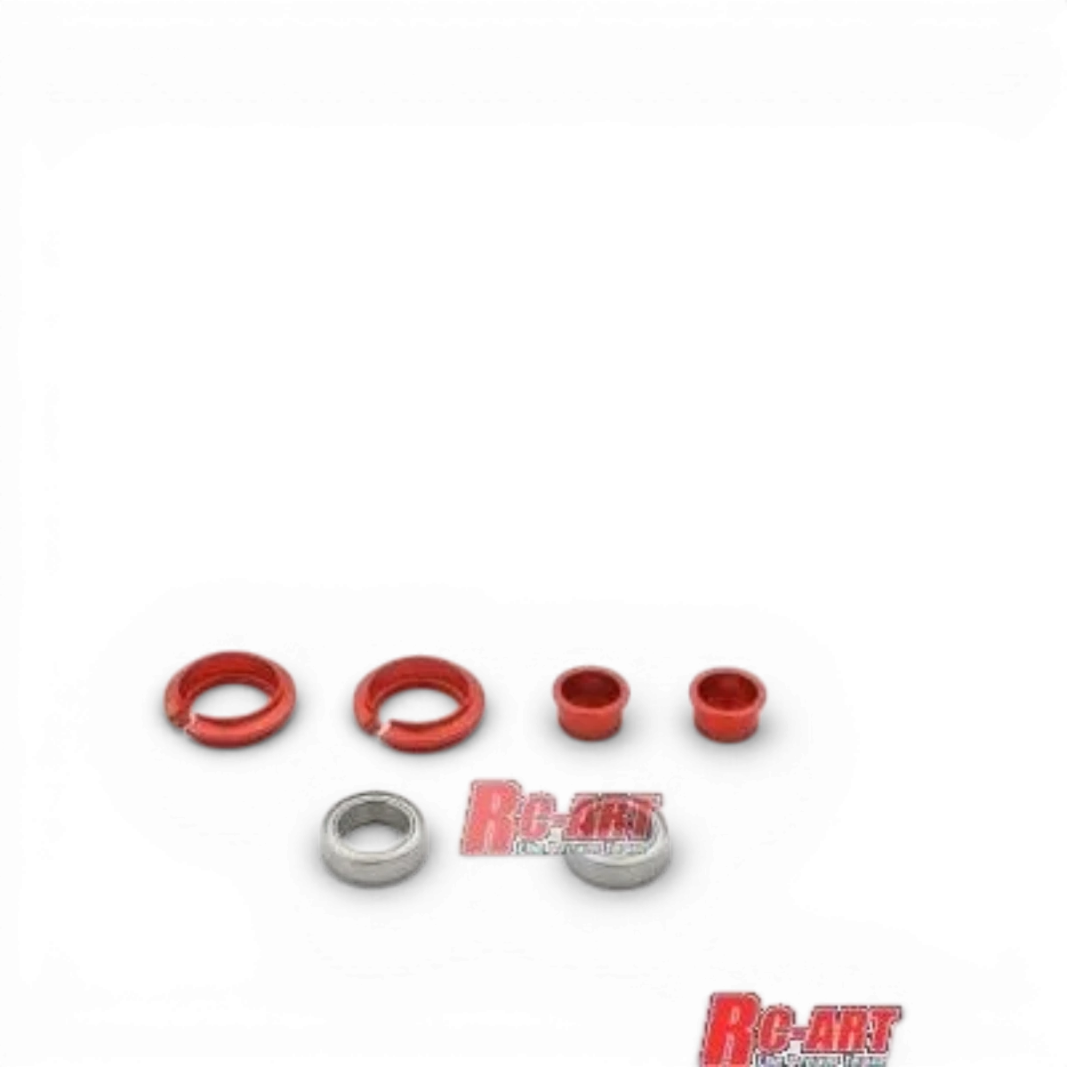 Coupelles amortisseurs sur roulement Pro Gress Rouge pour pièces détachées, compatibles avec véhicules World Pro, fixation stable.