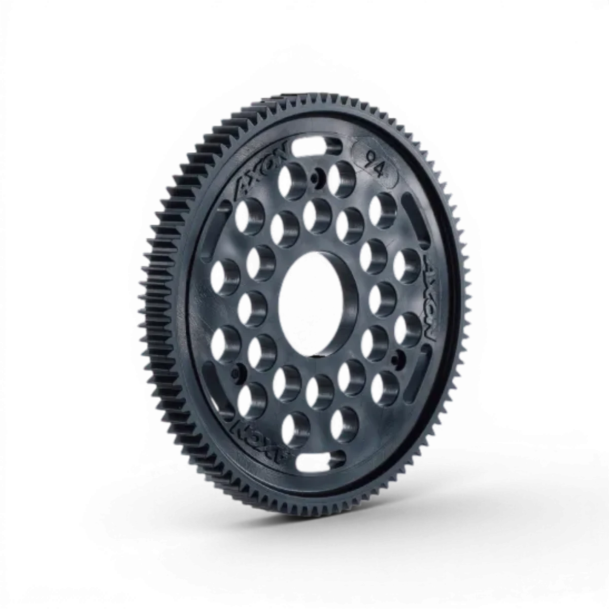 Couronne 90T avec 64 dents pour pièce détachée Team Axon, vue en gros plan, en plastique noir.