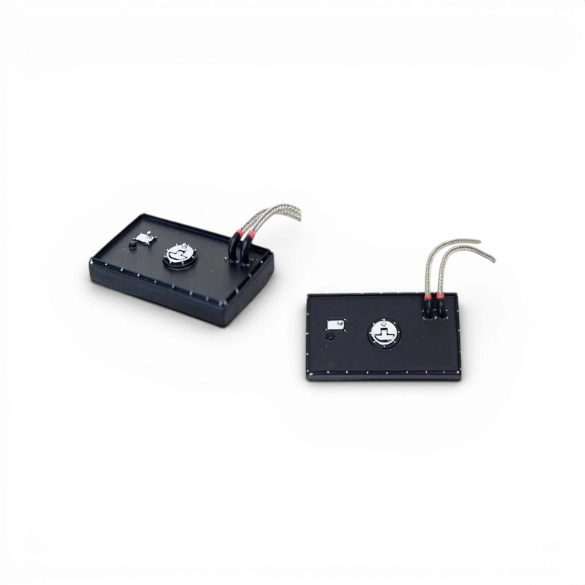 Couvercle de réservoir d'essence personnalisé pour RC Src Sideways, en plastique noir avec logo gravé.
