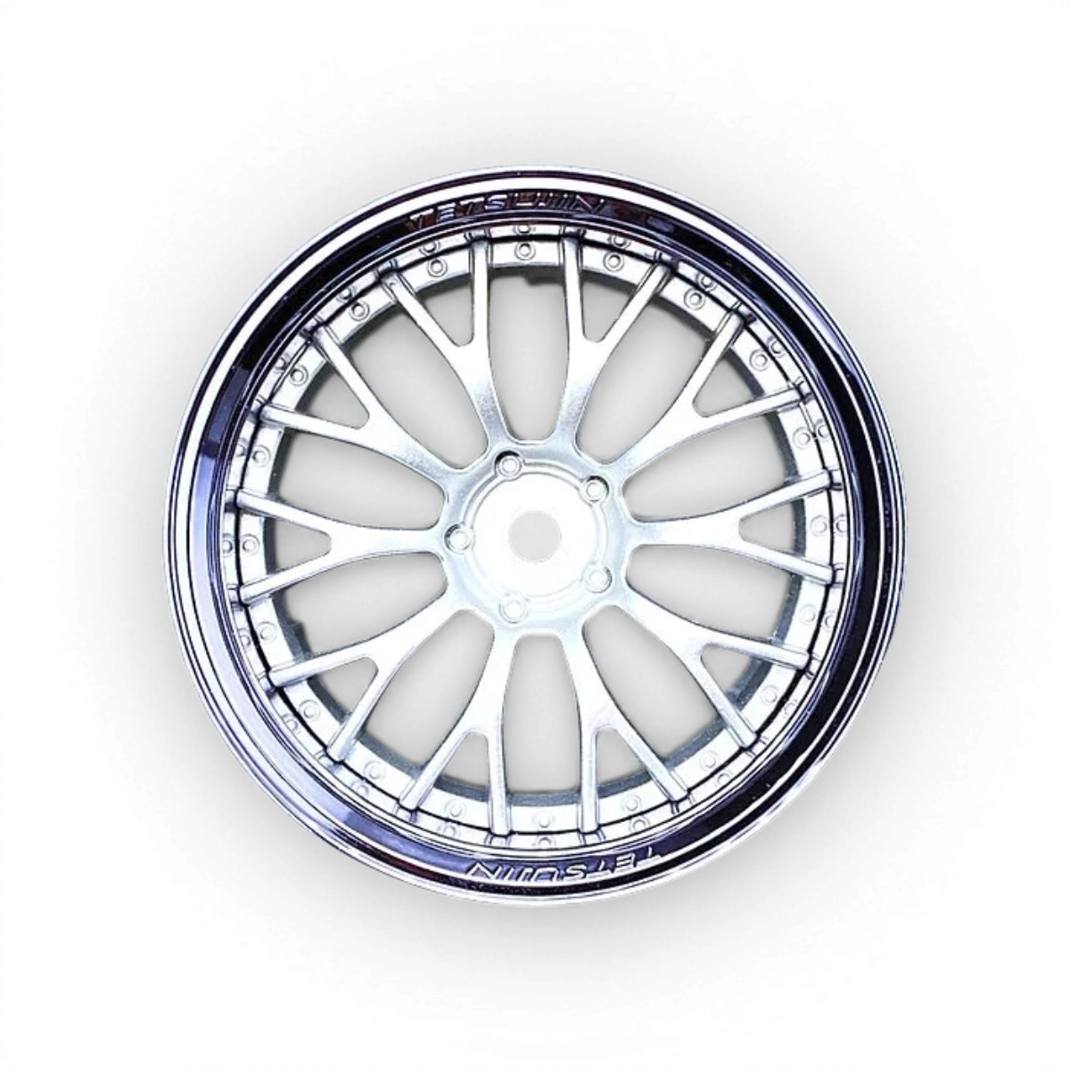 Roues Tetsujin Daisy Chrome-noir/gris avec finition chromée et gris, design élégant pour vélo ou moto.
