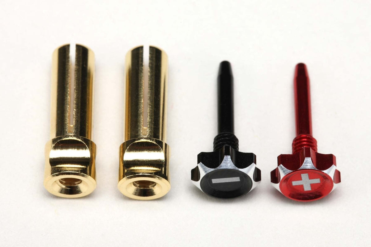 Connecteurs PK Quick-Lock Racing Performer 4 ou 5 mm pour électronique, par Team Yokomo, montrant la connexion compacte et sécurisée