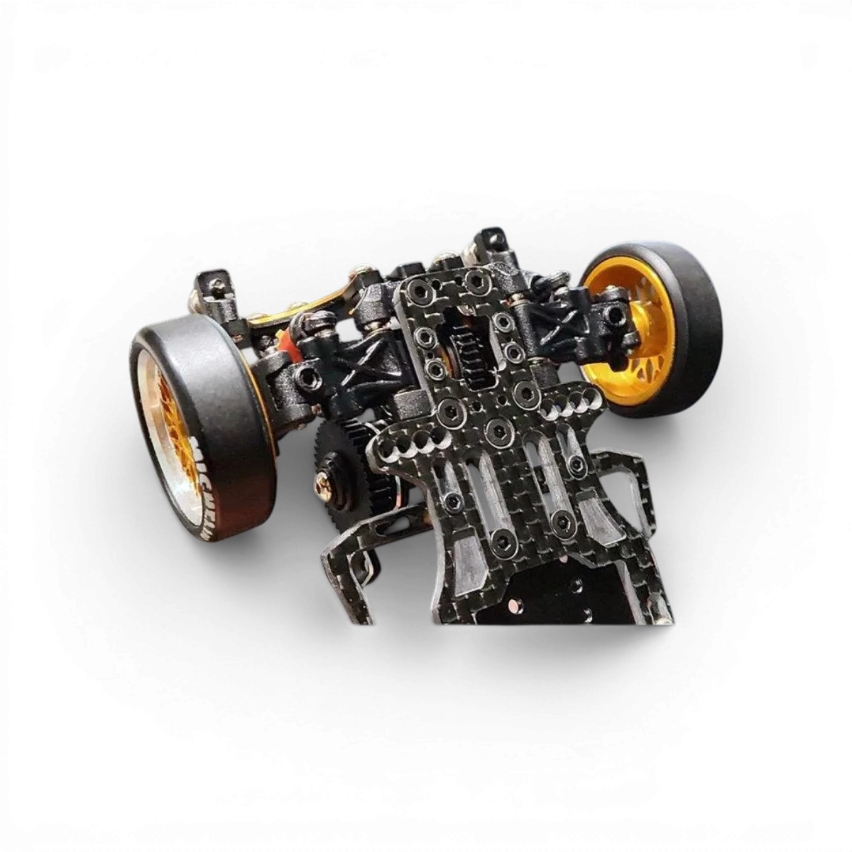Kit de chassis drift RC DRZV3MS RWD de Atomic RC Mini, avec composants pour voiture télécommandée.