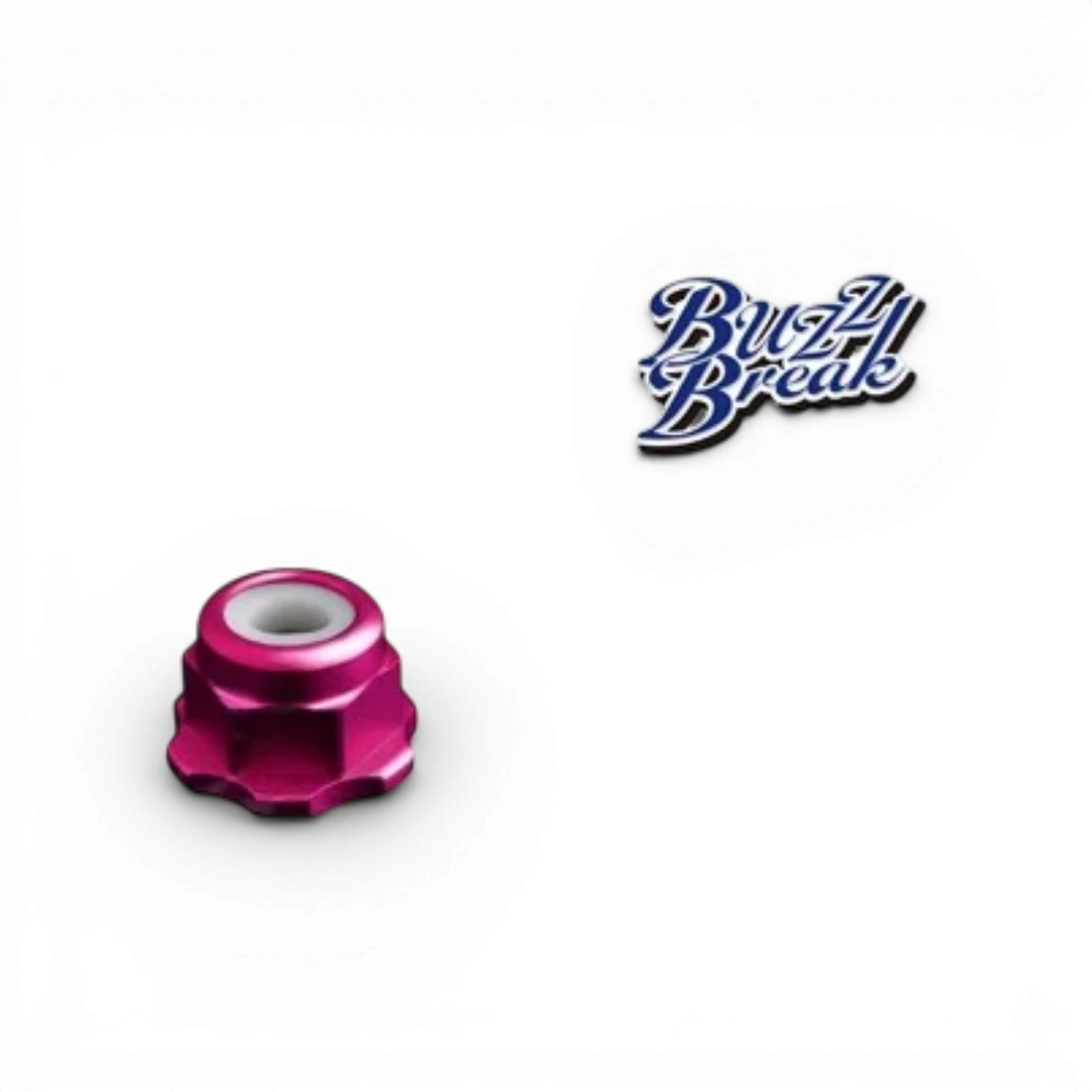 Écrous de roue en aluminium BuzzBreak BB Rocket, pièces détachées pour vélo, finition légère et résistante, vue rapprochée.