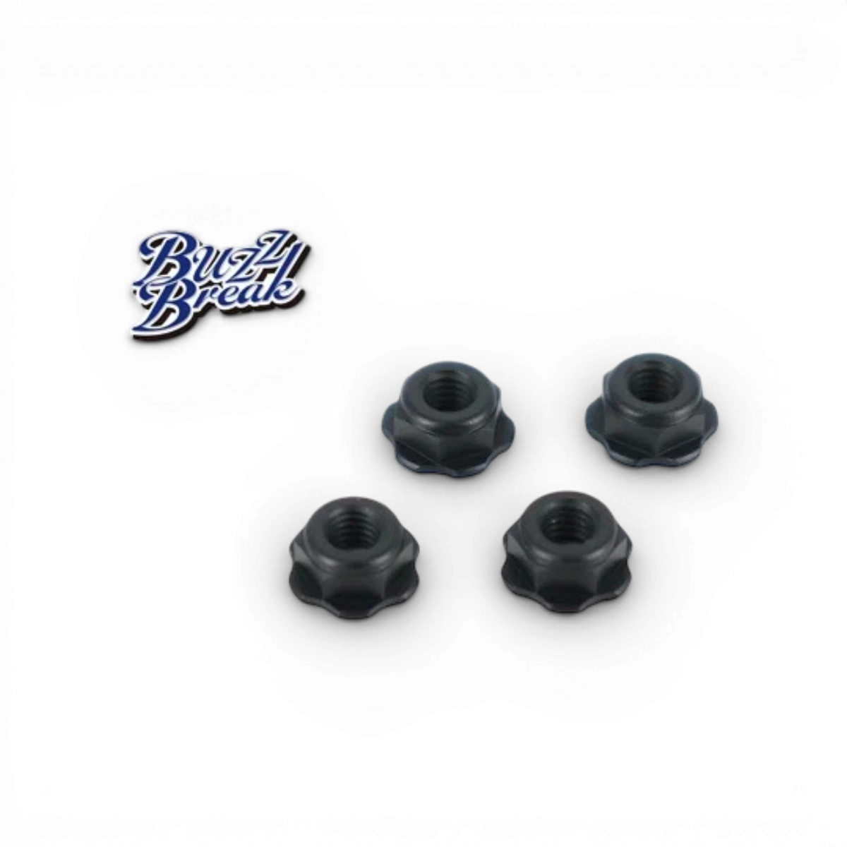 Écrous de roue BuzzBreak BB LOCK NUT, pièce détachée pour fixation de roue, en métal, avec logo BuzzBreak visible.