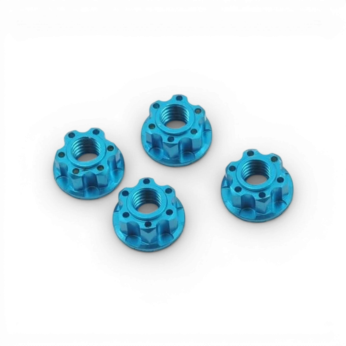 Ecrous de roues flange universels allégés en aluminium bleu, compatible avec voitures, marquage Yeah Racing.
