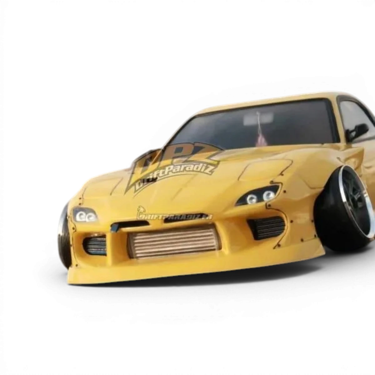 Ensemble d'intercooler en polycarbonate léger pour voiture de course, par Pandora RC, avec détails de customization.